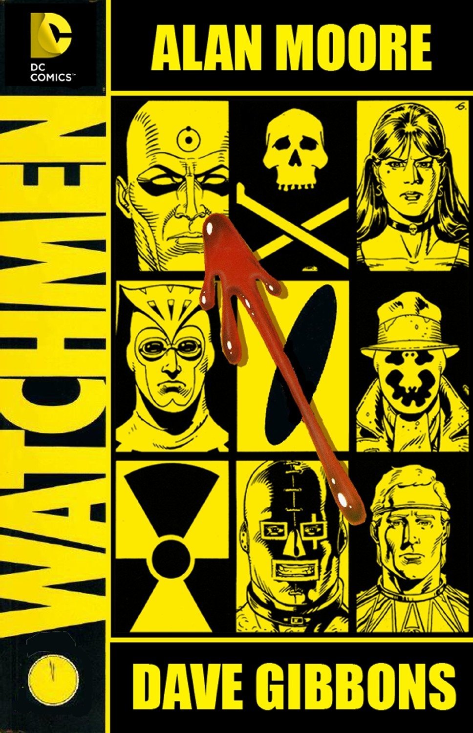 watchmen graphic novel cover yellow and black